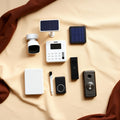 Kit Casa Sicura NestGuard: telecamera solare 4G, faro con sensore, allarme wireless, serratura smart e spioncino digitale