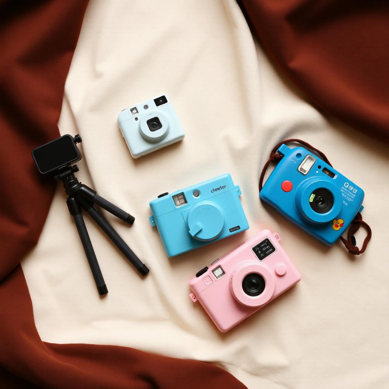 Kit Creator & Bambini NestGuard: fotocamera compatta, treppiede e due fotocamere per bambini rosa e blu